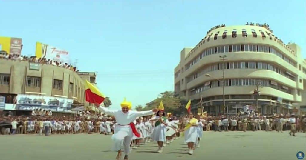 Mega Star Dr. Rajkumar in Hubli with Eureka Towers in the background Hubli.net